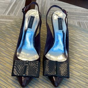 WHBM faux croc sling back